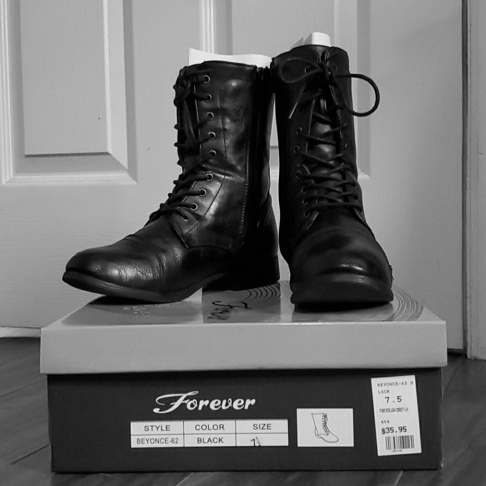 Black Lace-up Booties